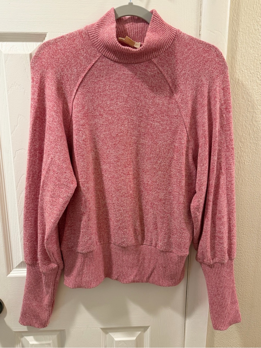 Anthropologie Maeve Ribbed Pink Crewneck Sweater